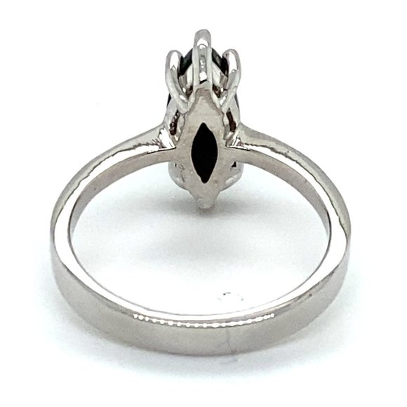 Black Opal 3.84ct Platinum Finish Solid 925 Sterling Silver ring - Picture 4 of 6